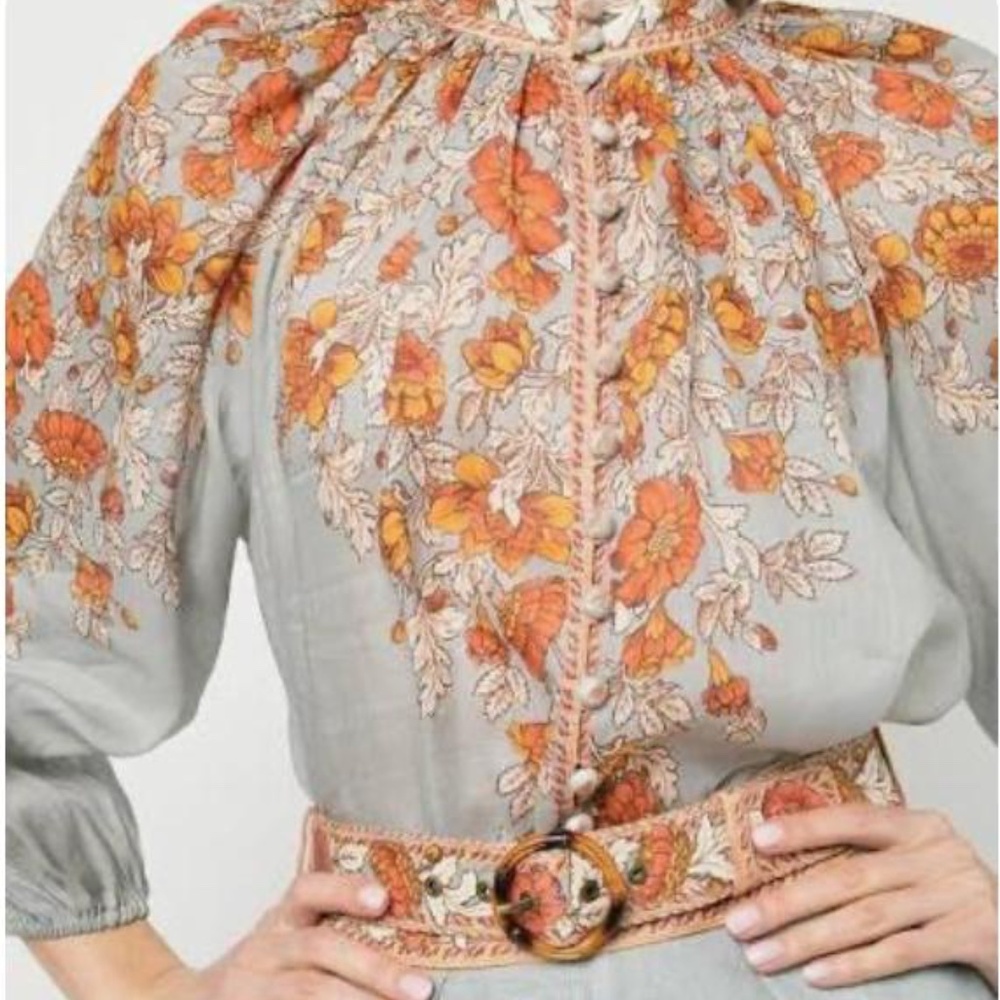 zimmerman highneck floral blouse